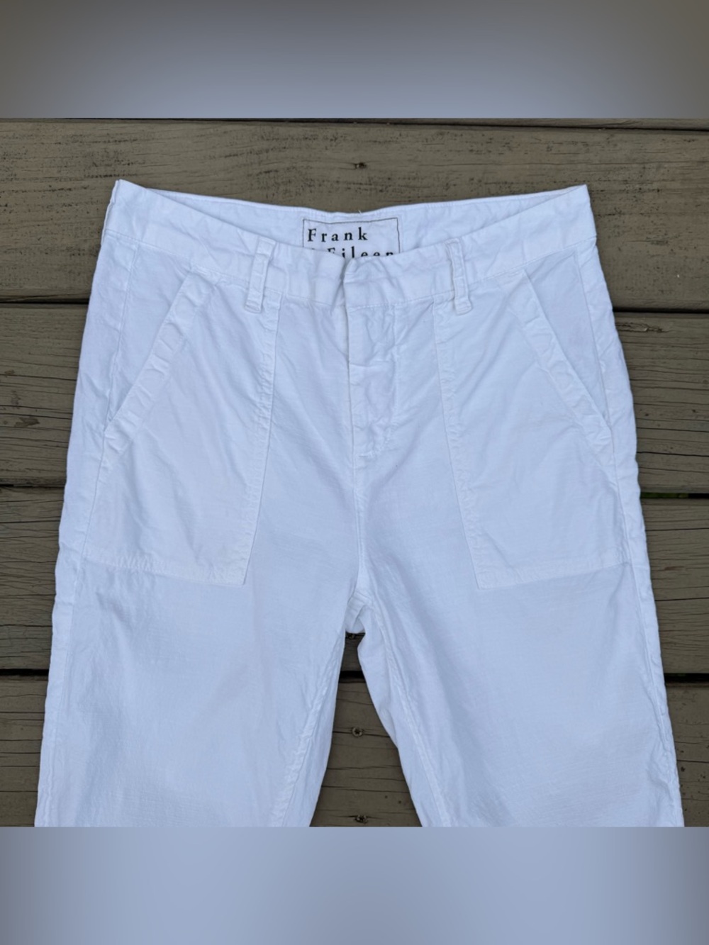 Frank & Eileen Jameson Utility Jogger Pants in White Italian Performance Linen 2 - Picture 4 of 16